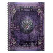 かわいらしい紫色の古代巻の中世魔法の本 ノートブック (正面)
