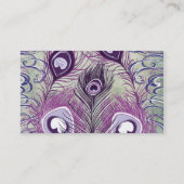 かわいらしい紫色の孔雀はエレガントなデザインに羽をつけます 名刺 (裏面)