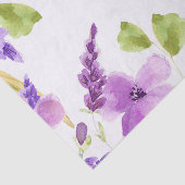 かわいらしい紫色の水彩画の花柄 薄葉紙 (詳細)