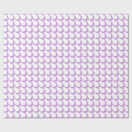 かわいらしい紫色の苦痛の認識度の蝶 ラッピングペーパー (フラット)
