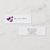 かわいらしい紫色の蝶名刺 スキニー名刺 (正面/裏面)