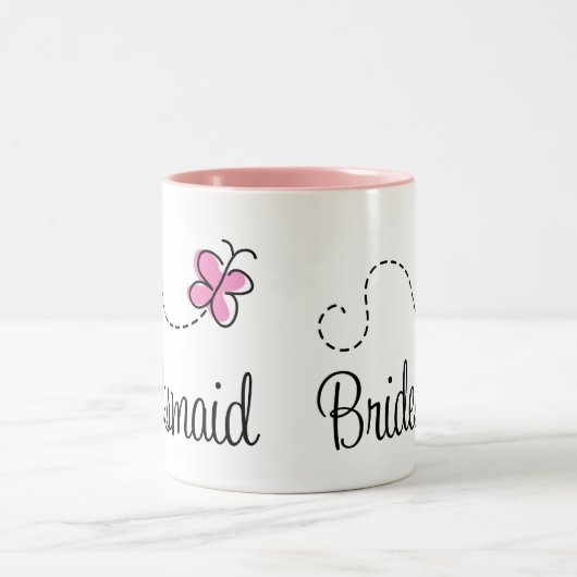 かわいらしい結婚式の新婦付添人のマグ ツートーンマグカップ (中央)