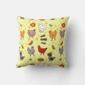 かわいらしい継ぎ目のない鶏柄漫画 クッション (裏面)