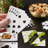 かわいらしい緑のヴィンテージの花の花模様 トランプ (インサイチュ)