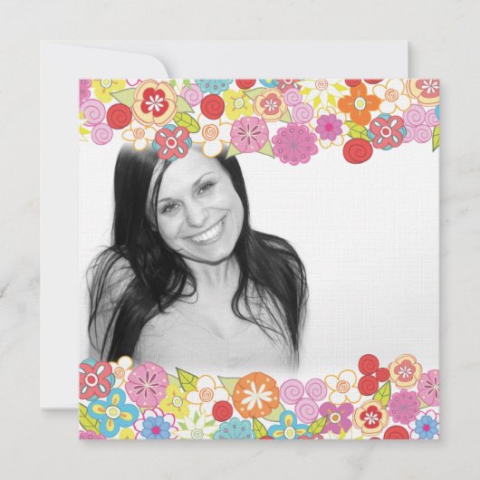 かわいらしい花のカスタムなブライダルシャワーの招待状 招待状 (正面)