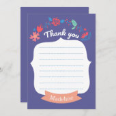 かわいらしい花のサンキューカード サンキューカード (正面/裏面)