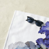 かわいらしい花のパーソナライズなモノグラムのビーチタオル ビーチタオル (インサイチュ)