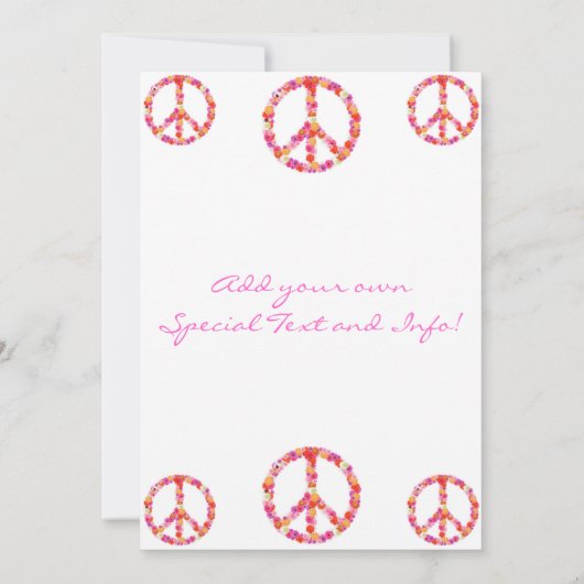 かわいらしい花のピースサインの招待状 セーブザデート (裏面)