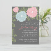 かわいらしい花のブライダルシャワーのinvititation 招待状 (スタンド正面)