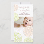 かわいらしい花のベビーの誕生は写真カード感謝していしています サンキューカード (正面)