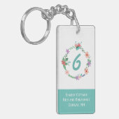 かわいらしい花のリースのイン部屋Keychain キーホルダー (正面左)