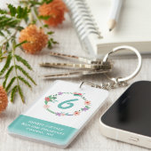 かわいらしい花のリースのイン部屋Keychain キーホルダー (正面右)