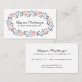 かわいらしい花のリース|の水彩画の花柄 名刺 (正面/裏面)