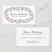 かわいらしい花のリース|の水彩画の花柄 名刺 (正面/裏面)