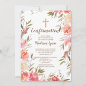 かわいらしい花の女の子の確認の招待状 招待状 (正面)