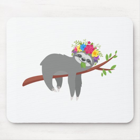 かわいらしい花の怠惰 マウスパッド (正面)