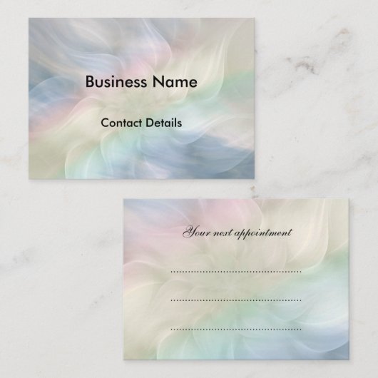 かわいらしい花の曼荼羅のデザインのアポイントメント 予約カード (正面/裏面)