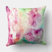 かわいらしい花の水彩画の抽象芸術のパステルの枕 クッション (裏面)