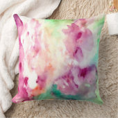 かわいらしい花の水彩画の抽象芸術のパステルの枕 クッション (ブランケット)