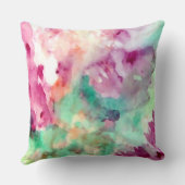 かわいらしい花の水彩画の抽象芸術の柔らかい枕 クッション (裏面)
