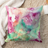 かわいらしい花の水彩画の抽象芸術の柔らかい枕 クッション (ブランケット)