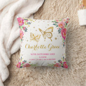 かわいらしい花の蝶誕生Statsの女の子の子供部屋 クッション (ブランケット)