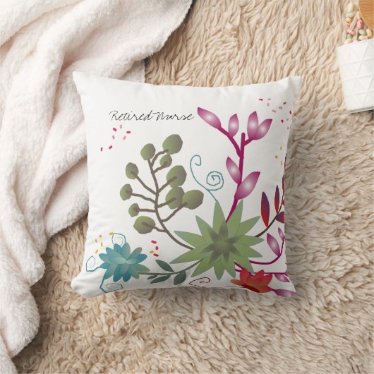 かわいらしい花の退職したなナースの枕 クッション (ブランケット)