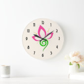 かわいらしい花アイコンデザイン ラージ壁時計 (ホーム)