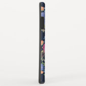 かわいらしい花パターン-ピンクの紫色の濃紺 Case-Mate iPhoneケース (裏面/右)