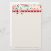 かわいらしい花ヘッダーのカスタムの文房具 便箋 (正面/裏面)