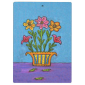 かわいらしい花束の花つぼの民芸 クリップボード (裏面)