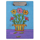 かわいらしい花束の花つぼの民芸 クリップボード (正面)