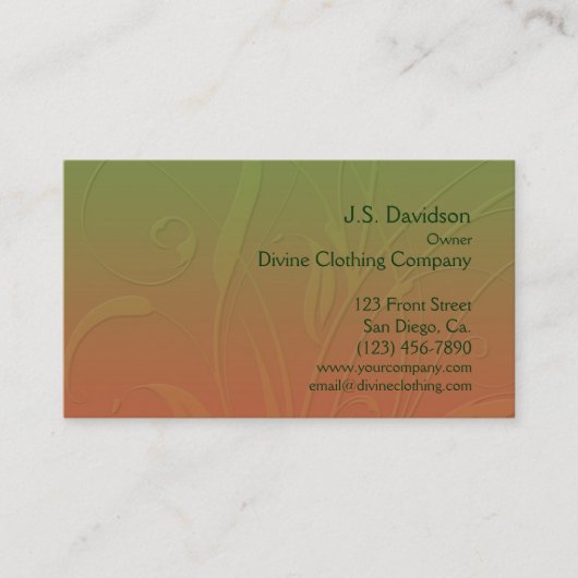 かわいらしい花葉のデザイン 名刺 (正面)