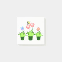 "かわいらしい花"は粘着性があるノート、ポスト・イットを植えます