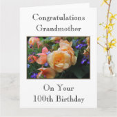 かわいらしい花、祖母の100thバースデー・カード カード (黄色い花)