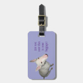 かわいらしい英国のブルテリアの着席 ラゲッジタグ (正面縦)