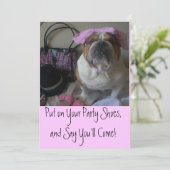 かわいらしい英国のブルドッグのパーティの招待状 招待状 (スタンド正面)