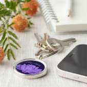 かわいらしい薄紫のスイレンパーソナライズなKeychain キーホルダー (側面)