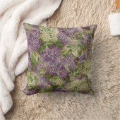 かわいらしい薄紫のストライプのでモダンなヴィンテージの花柄パターン クッション (ブランケット)