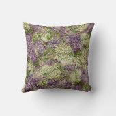 かわいらしい薄紫のストライプのでモダンなヴィンテージの花柄パターン クッション (裏面)