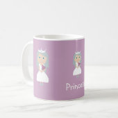 かわいらしい薄紫のプリンセスのマグ コーヒーマグカップ (正面左)
