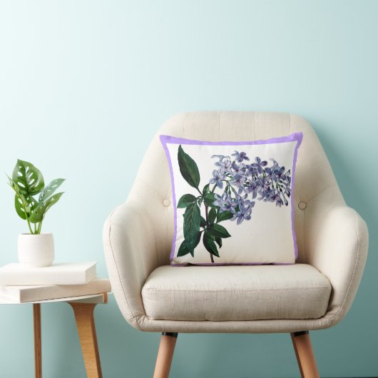 かわいらしい薄紫の花の紫色の装飾的 クッション (椅子)