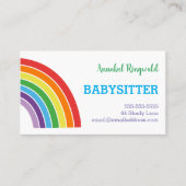 かわいらしい虹のベビーシッターの育児の提供者 名刺 (正面)
