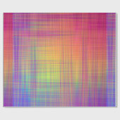 かわいらしい虹の格子縞の包装紙 ラッピングペーパー (フラット)