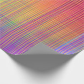 かわいらしい虹の格子縞の包装紙 ラッピングペーパー (角)