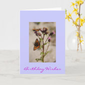 かわいらしい蝶バースデー・カード カード (黄色い花)