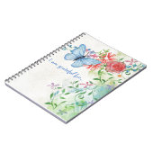 かわいらしい蝶感謝のノート ノートブック (左側)