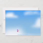 かわいらしい蝶誕生日のパーティの招待状 招待状 (裏面)