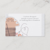 かわいらしい裁縫の刺繍針の糸の裁縫婦 名刺 (裏面)