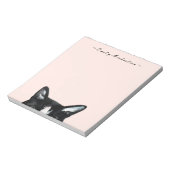 かわいらしい覗き猫と名前 ノートパッド (回転)